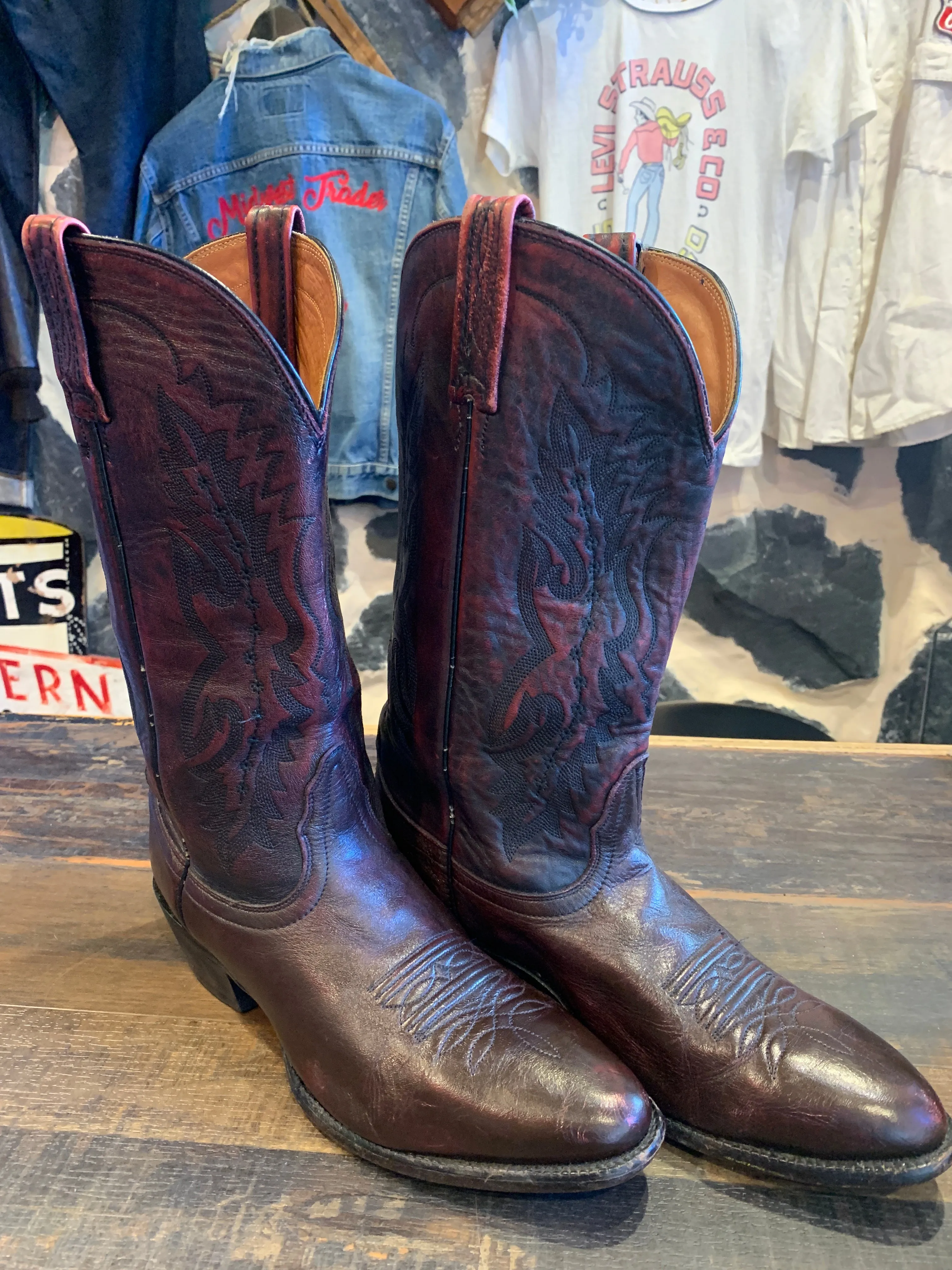 Vintage Nocona Burgundy Boots, 9.5 EE