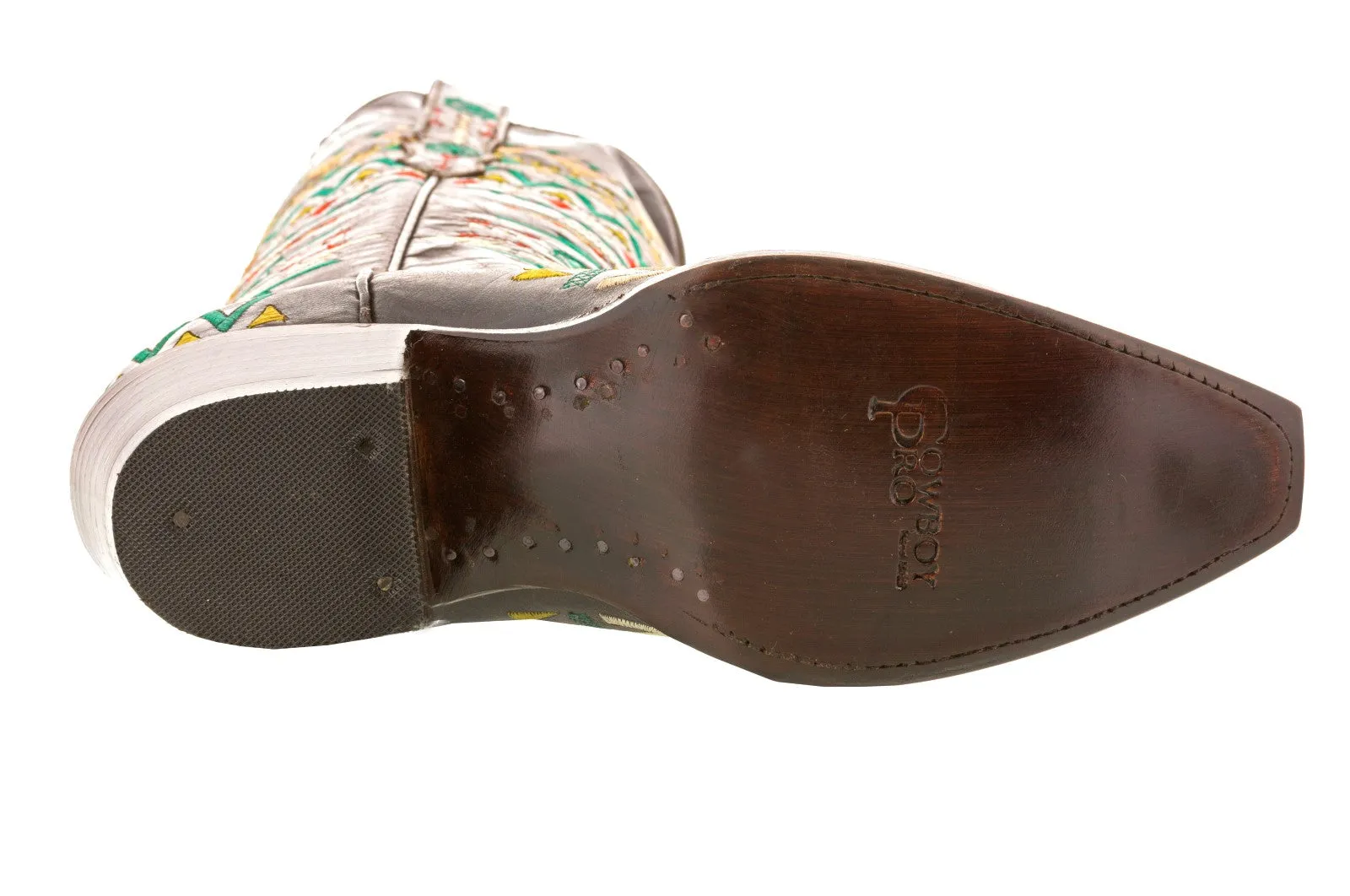 Women's Navajo Brown Embroidered Fashion Cowgirl Boots - Snip Toe