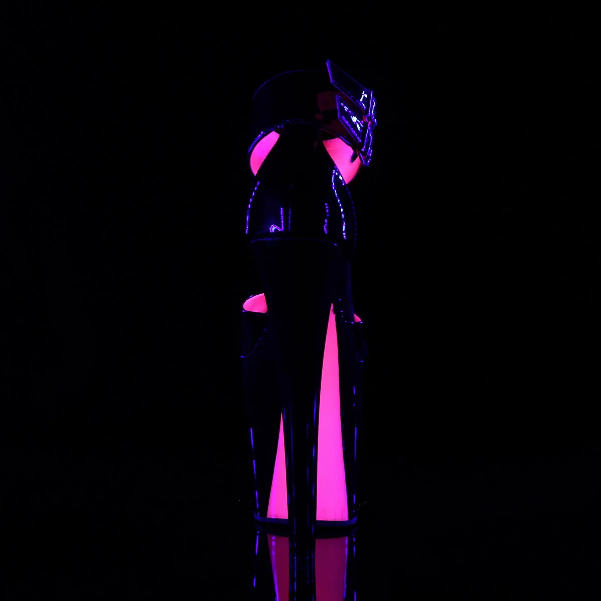XTREME-875TT Neon Pink Blacklight Trimmed Exotic Dancer Shoe