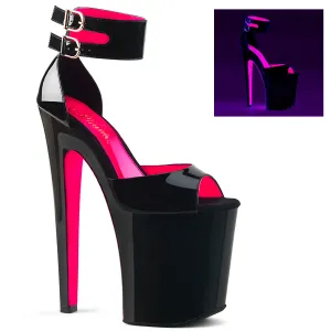 XTREME-875TT Neon Pink Blacklight Trimmed Exotic Dancer Shoe
