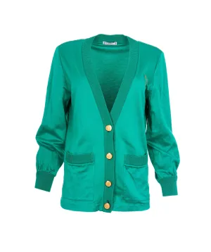 YSL logo cardigan green ASL8498