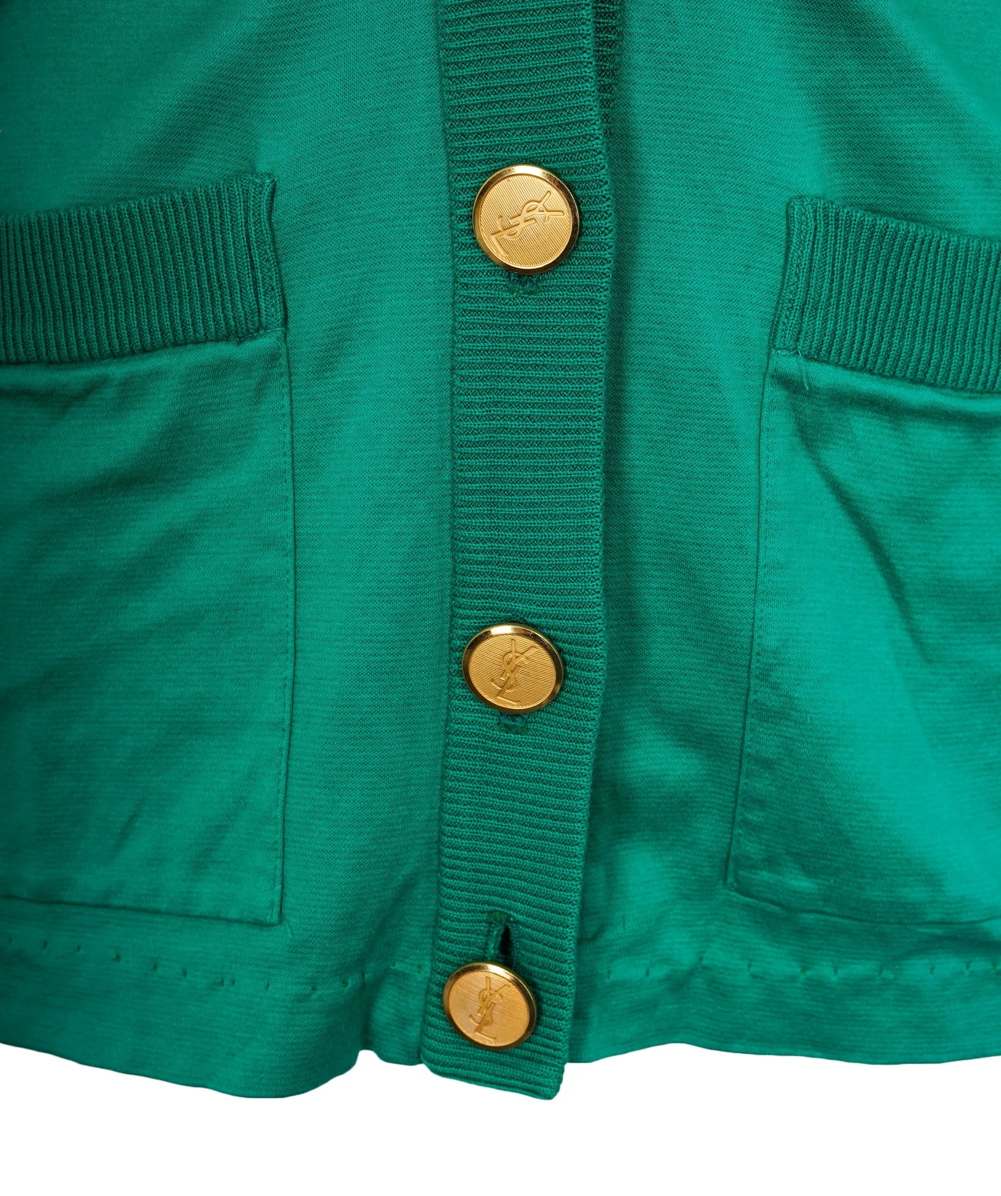 YSL logo cardigan green ASL8498