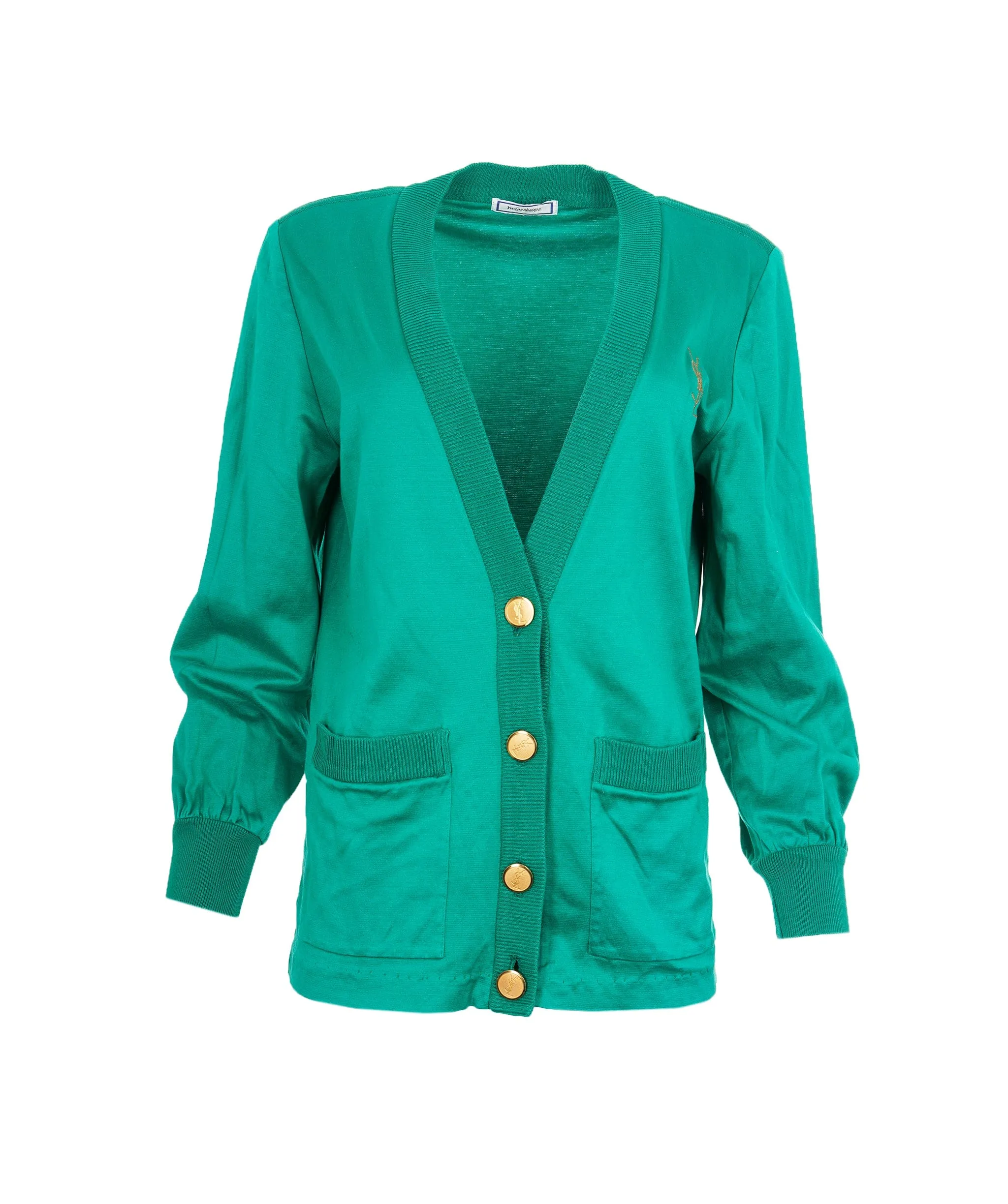 YSL logo cardigan green ASL8498
